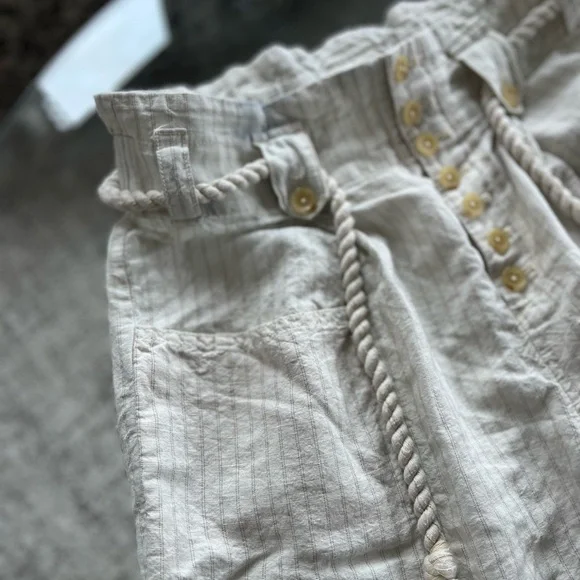 Maeve Anthropologie Wide Leg Linen Blend new High Rise Barrel Boho Summer Siez 8 - Picture 10 of 15